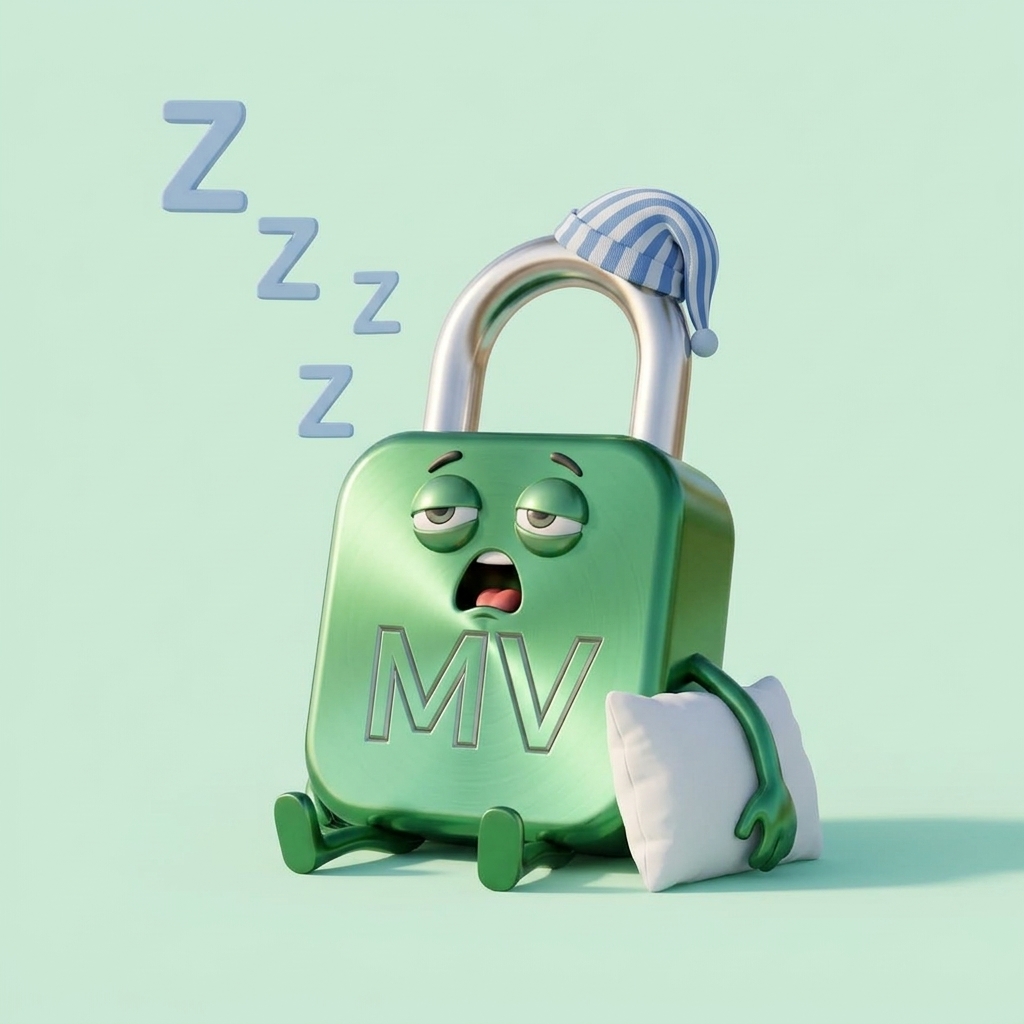 Vaulty the MyVault mascot (sleepy)